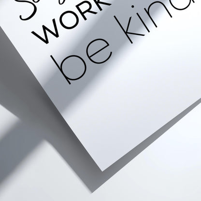 Stay Humble Work Hard Be Kind Poster | White Minimalist Wall Art Print | Motivational Quote | Clean Typography Decor