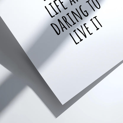 Success Is Loving Life And Daring To Live It Poster | White Minimalist Wall Art Print | Motivational Quote | Bold Life Decor