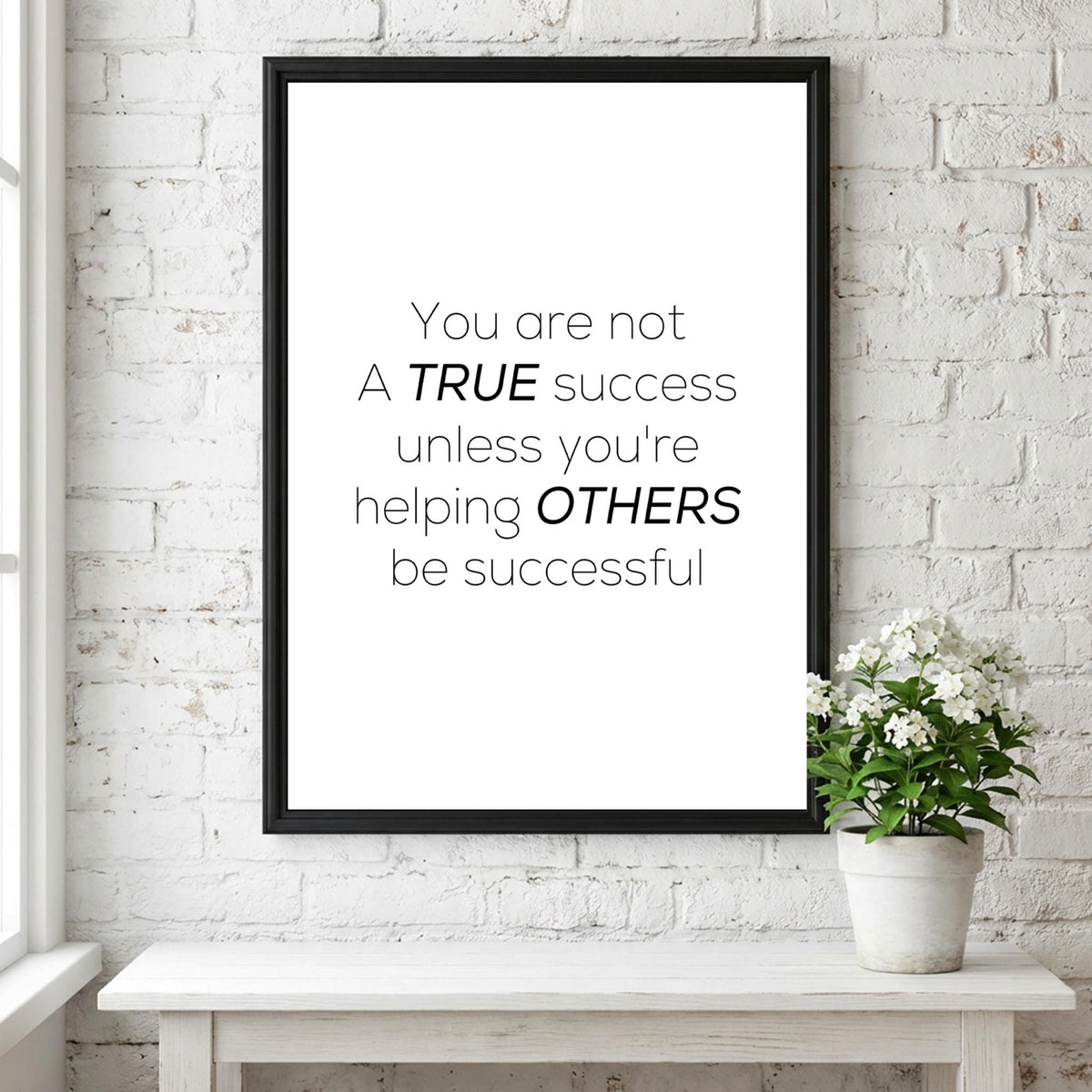 True Others Poster | White Minimalist Wall Art Print | Motivational Quote | Identity & Mindset Decor | Clean Typography Design