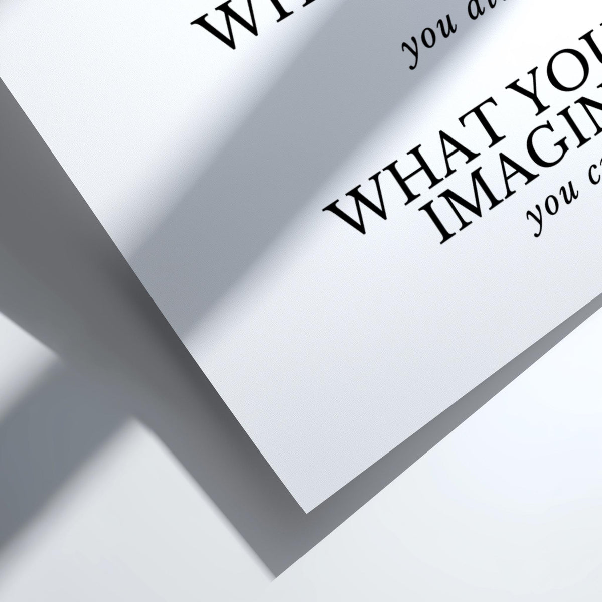 What You Think You Become Poster | White Minimalist Wall Art Print | Motivational Quote | Mindset & Self Growth Decor