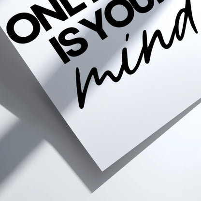 Your Only Limit Is Your Mind Poster | White Minimalist Wall Art Print | Motivational Quote | Mindset & Self Belief Decor
