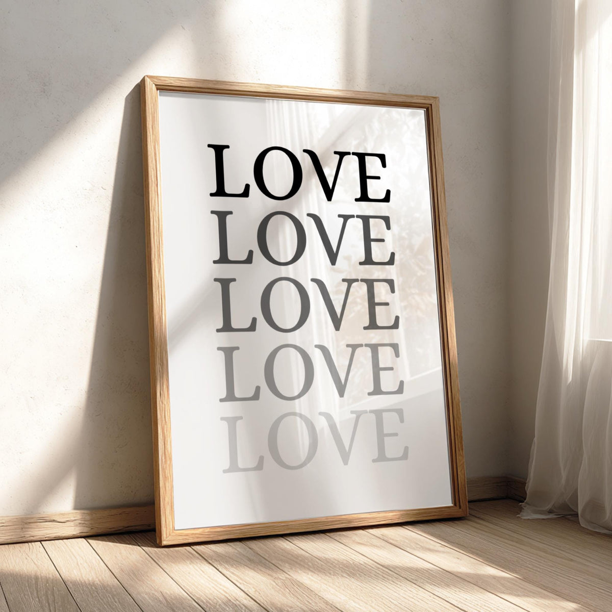 Love Poster | Minimalist Wall Art Print | Modern Typography Quote | Romantic Home Decor | Scandinavian Style Artwork