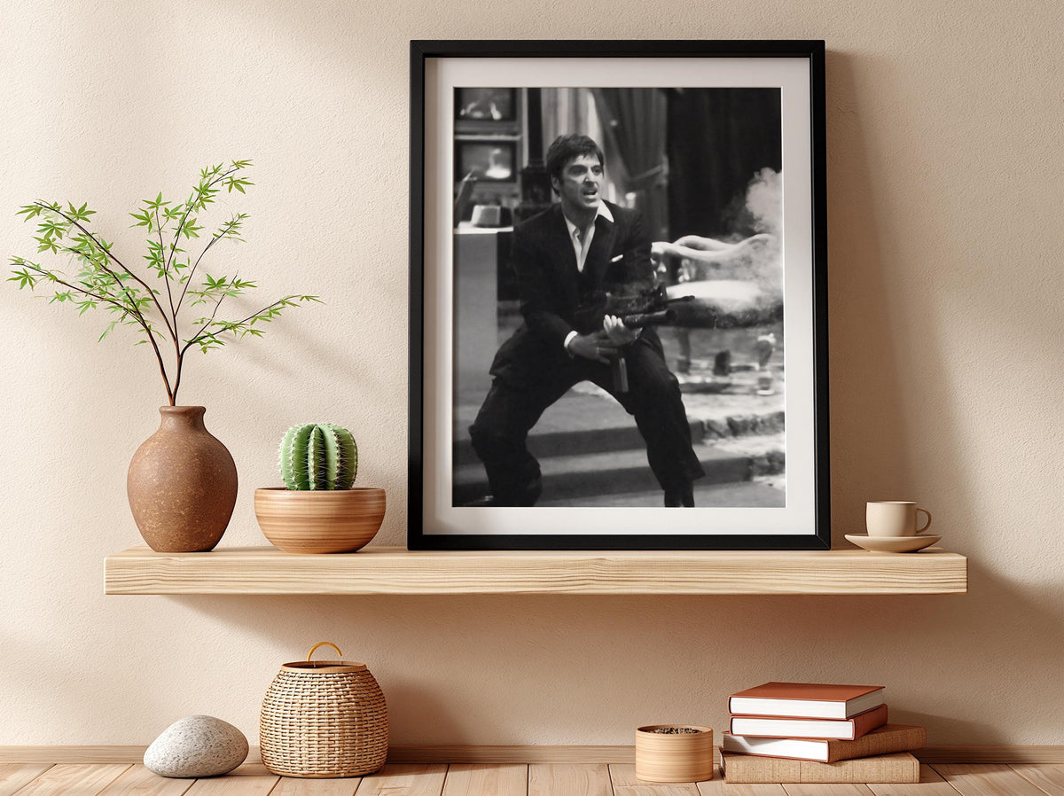 Classic Crime Scene Poster | Black and White Movie Style Print | Vintage Noir Wall Art | Monochrome Photography Decor
