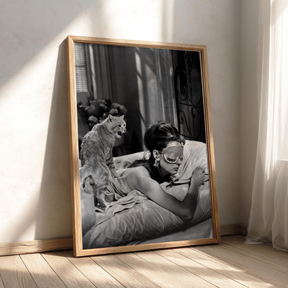 Vintage Cat Scene Poster | Black and White Photography Print | Classic Cinema Style Wall Art | Retro Home Decor Artwork