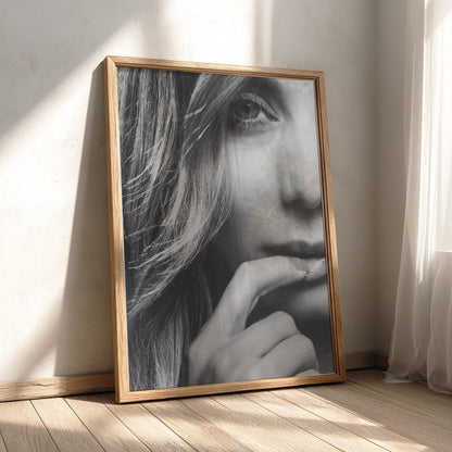 Close Up Eye Portrait Poster | Black and White Photography Print | Abstract Face Detail Wall Art | Modern Monochrome Decor