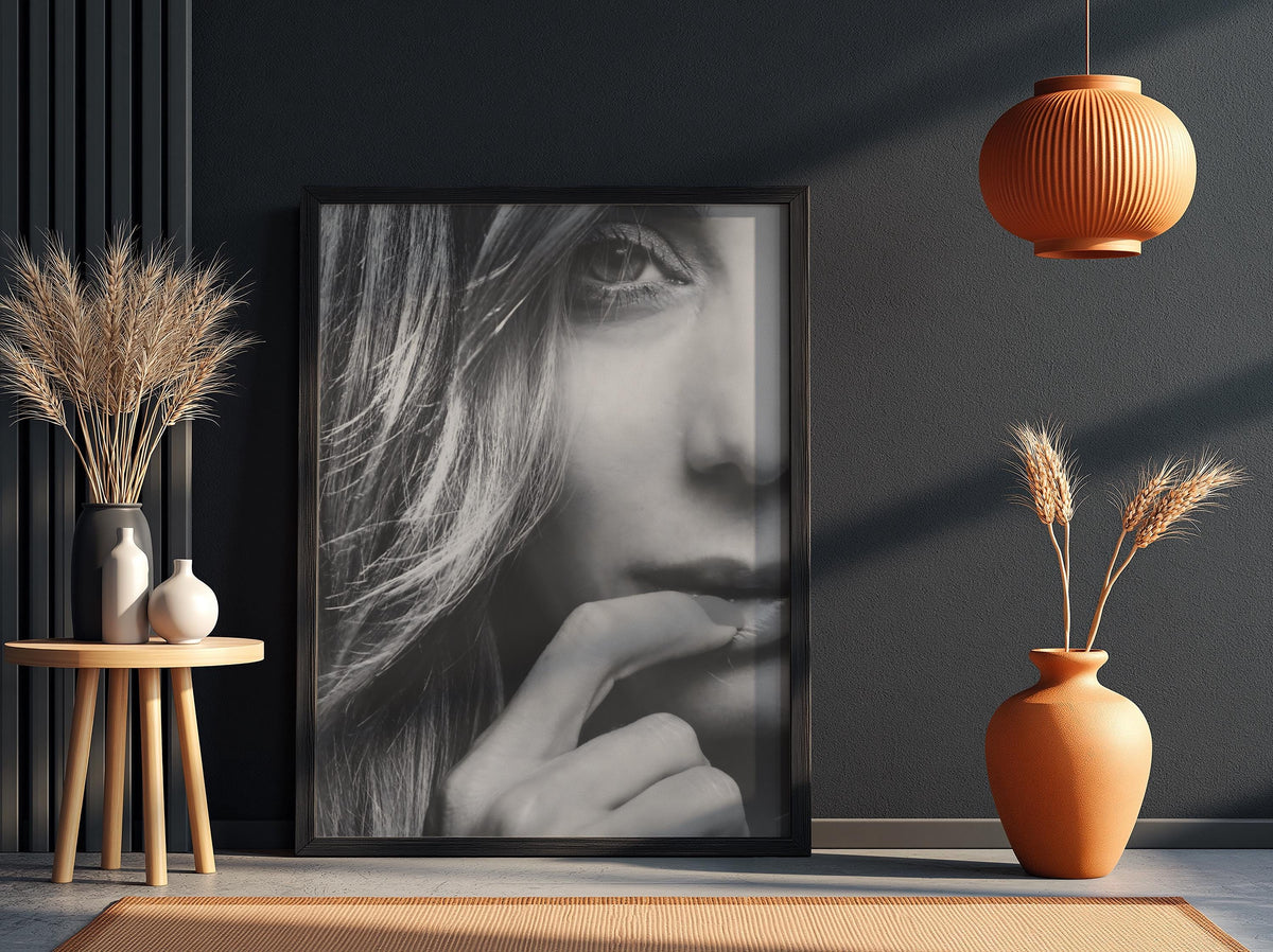 Close Up Eye Portrait Poster | Black and White Photography Print | Abstract Face Detail Wall Art | Modern Monochrome Decor