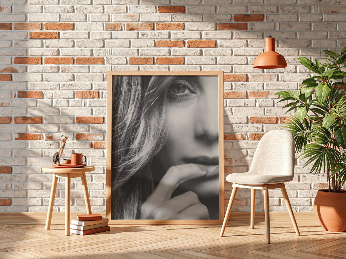 Close Up Eye Portrait Poster | Black and White Photography Print | Abstract Face Detail Wall Art | Modern Monochrome Decor