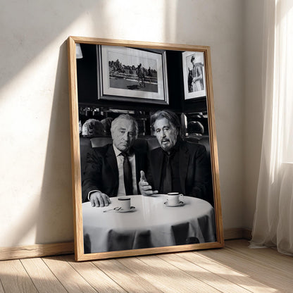 Classic Cinema Cafe Portrait Poster | Black and White Photography Print | Vintage Actor Style Wall Art | Retro Film Decor