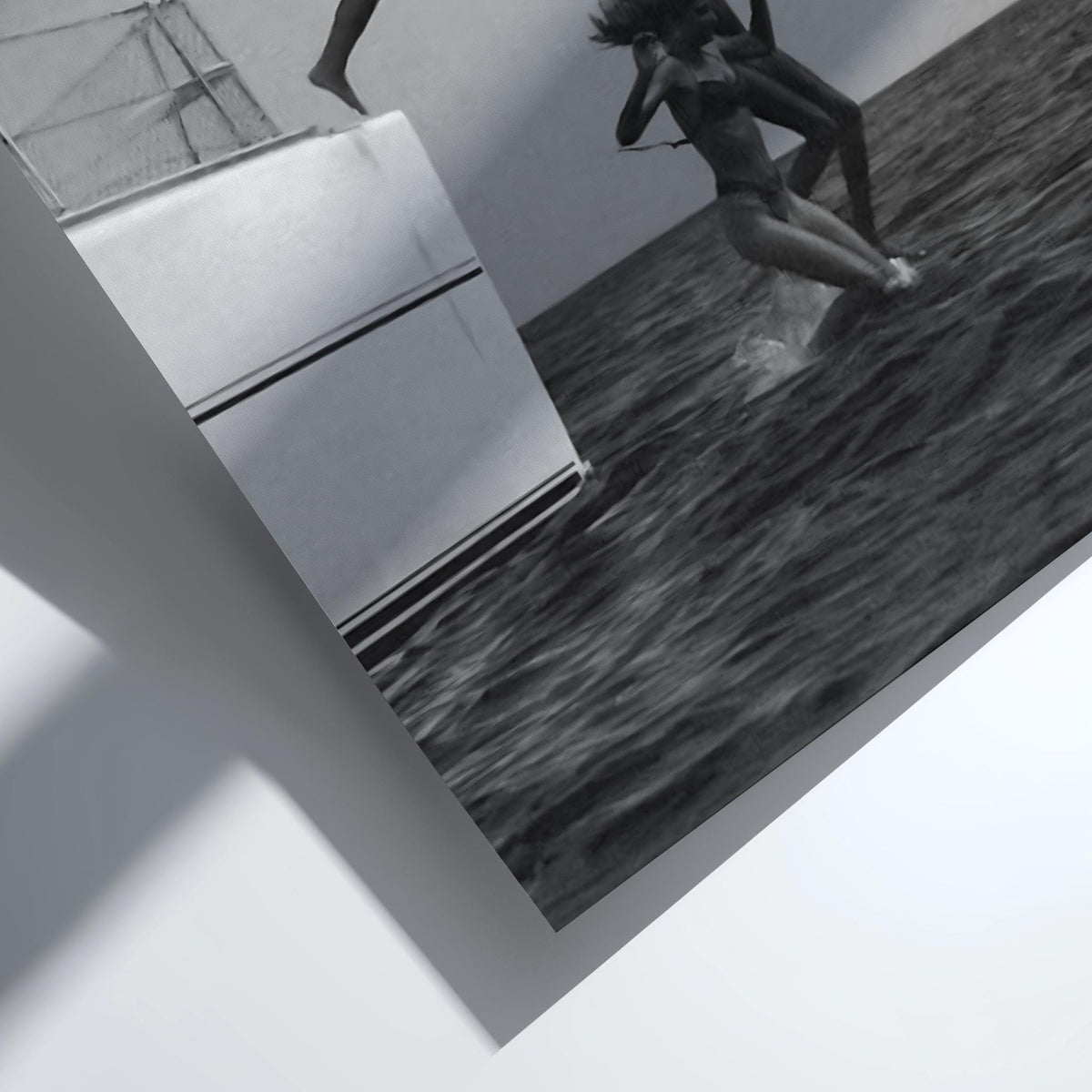 Friends Leaping Off Yacht Poster | Black and White Photography Print | Summer Adventure Wall Art | Ocean Lifestyle Decor