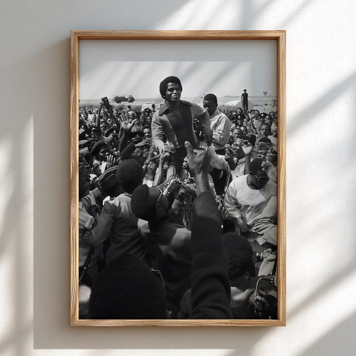 James Brown Crowd Nigeria 1974 Poster | Black and White Photography Print | Vintage Music Wall Art | Retro Concert Decor