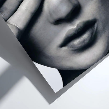 Kate Moss Close Up Portrait Poster | Black and White Photography Print | Vintage Fashion Wall Art | Retro Model Photography Decor