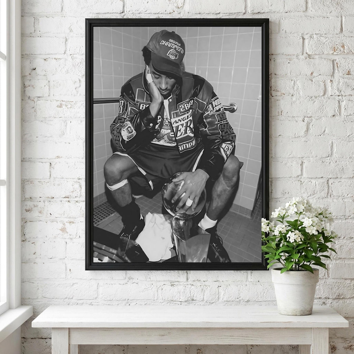 Basketball Legend Championship Trophy Poster | Black and White Photography Print | Vintage Basketball Wall Art | Sports Legend Decor