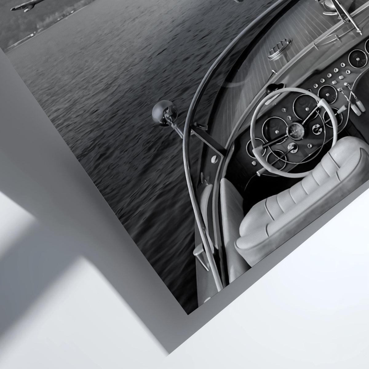 Man Diving Off Vintage Boat Poster | Black and White Photography Print | Retro Ocean Wall Art | Vintage Summer Adventure Decor