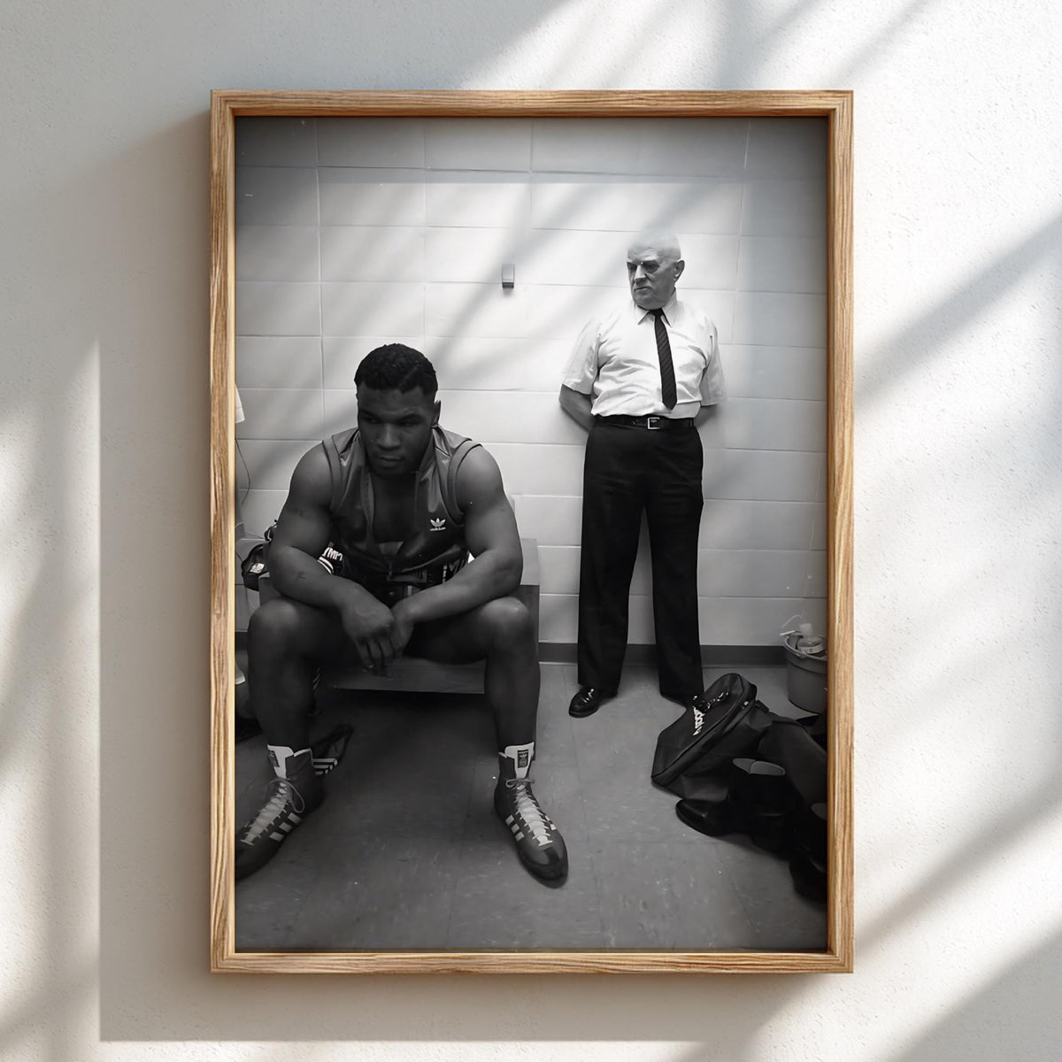 Boxing Locker Room Poster | Black and White Photography Print | Vintage Sports Wall Art | Retro Boxing Decor