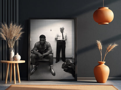 Boxing Locker Room Poster | Black and White Photography Print | Vintage Sports Wall Art | Retro Boxing Decor