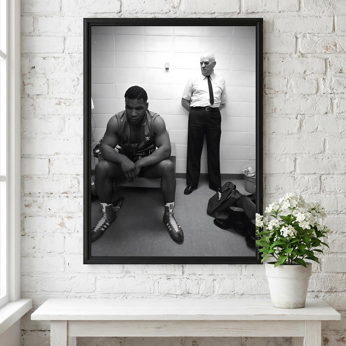 Boxing Locker Room Poster | Black and White Photography Print | Vintage Sports Wall Art | Retro Boxing Decor