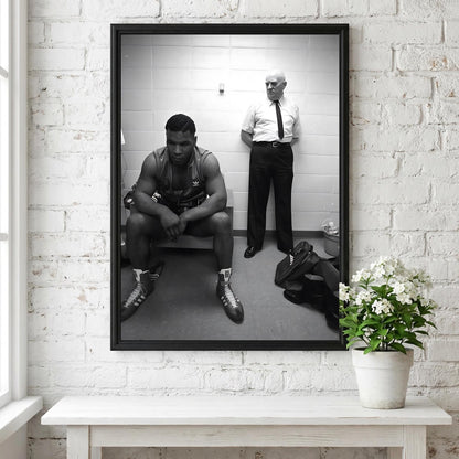 Boxing Locker Room Poster | Black and White Photography Print | Vintage Sports Wall Art | Retro Boxing Decor