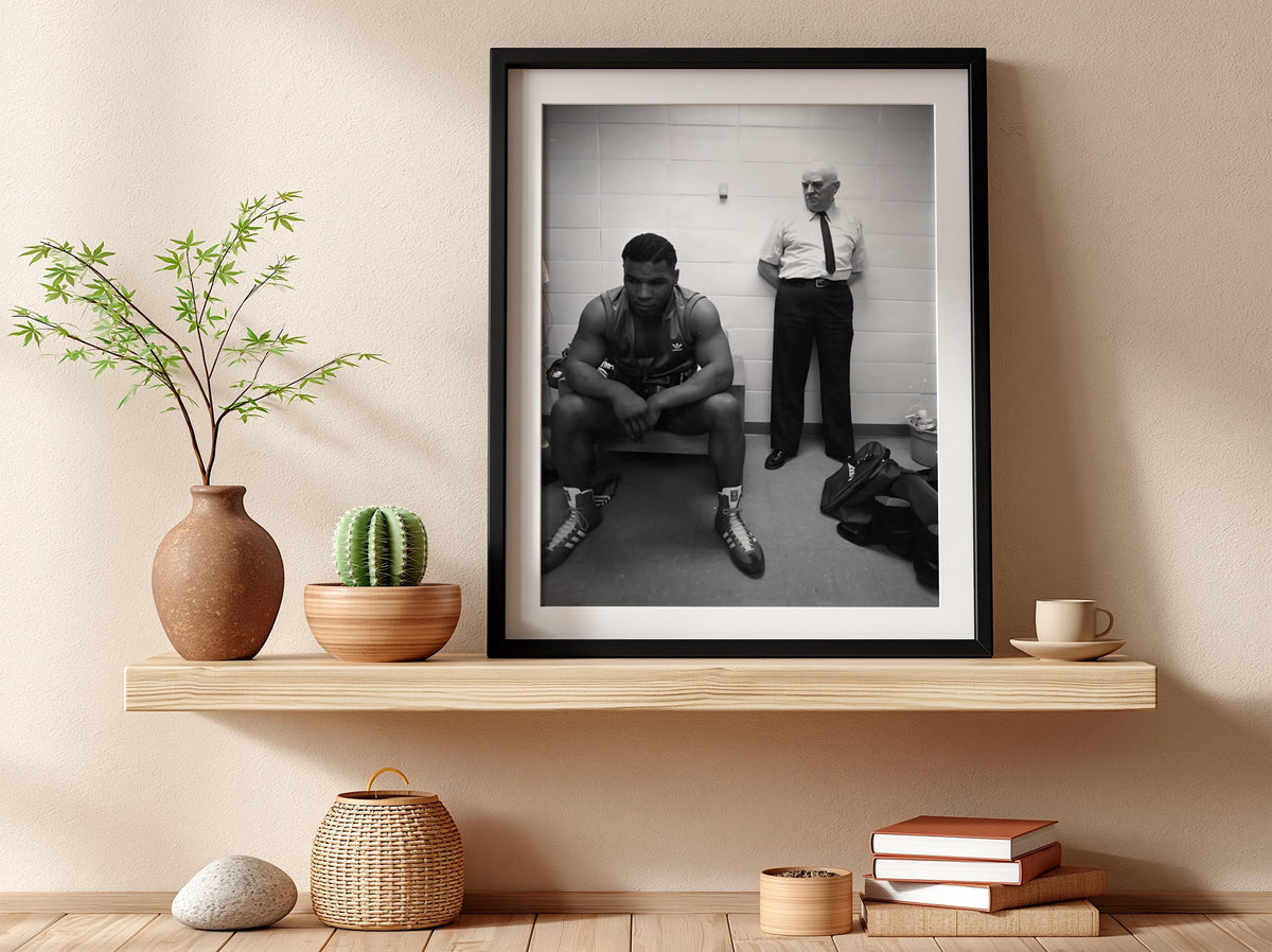 Boxing Locker Room Poster | Black and White Photography Print | Vintage Sports Wall Art | Retro Boxing Decor