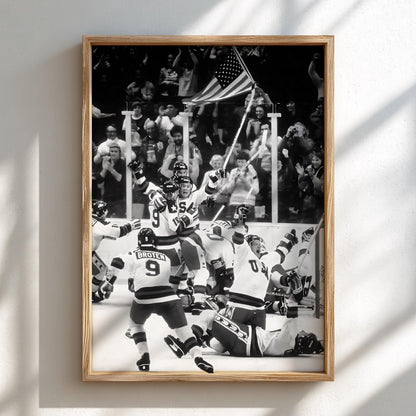 Ice Celebration Poster | Black and White Photography Print | Vintage Winter Sports Wall Art | Retro Action Photography Decor