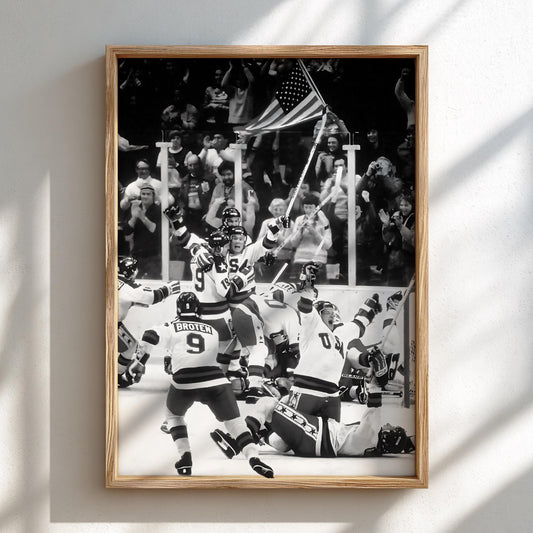 Ice Celebration Poster | Black and White Photography Print | Vintage Winter Sports Wall Art | Retro Action Photography Decor