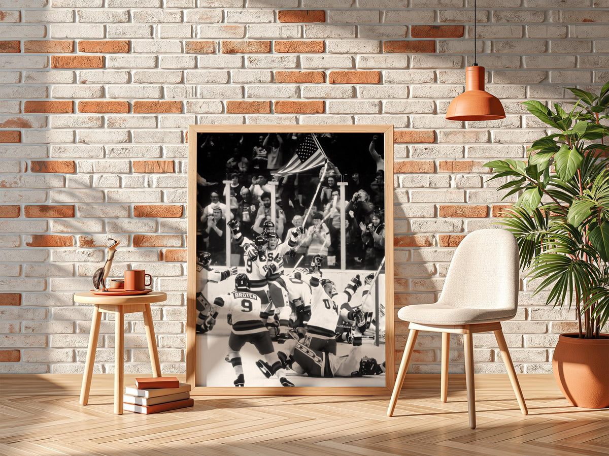 Ice Celebration Poster | Black and White Photography Print | Vintage Winter Sports Wall Art | Retro Action Photography Decor