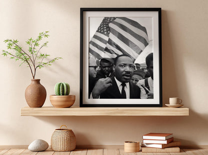 Historic March Crowd Poster | Black and White Photography Print | Vintage History Wall Art | Retro Documentary Photography