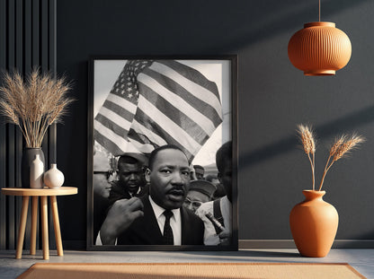 Historic March Crowd Poster | Black and White Photography Print | Vintage History Wall Art | Retro Documentary Photography