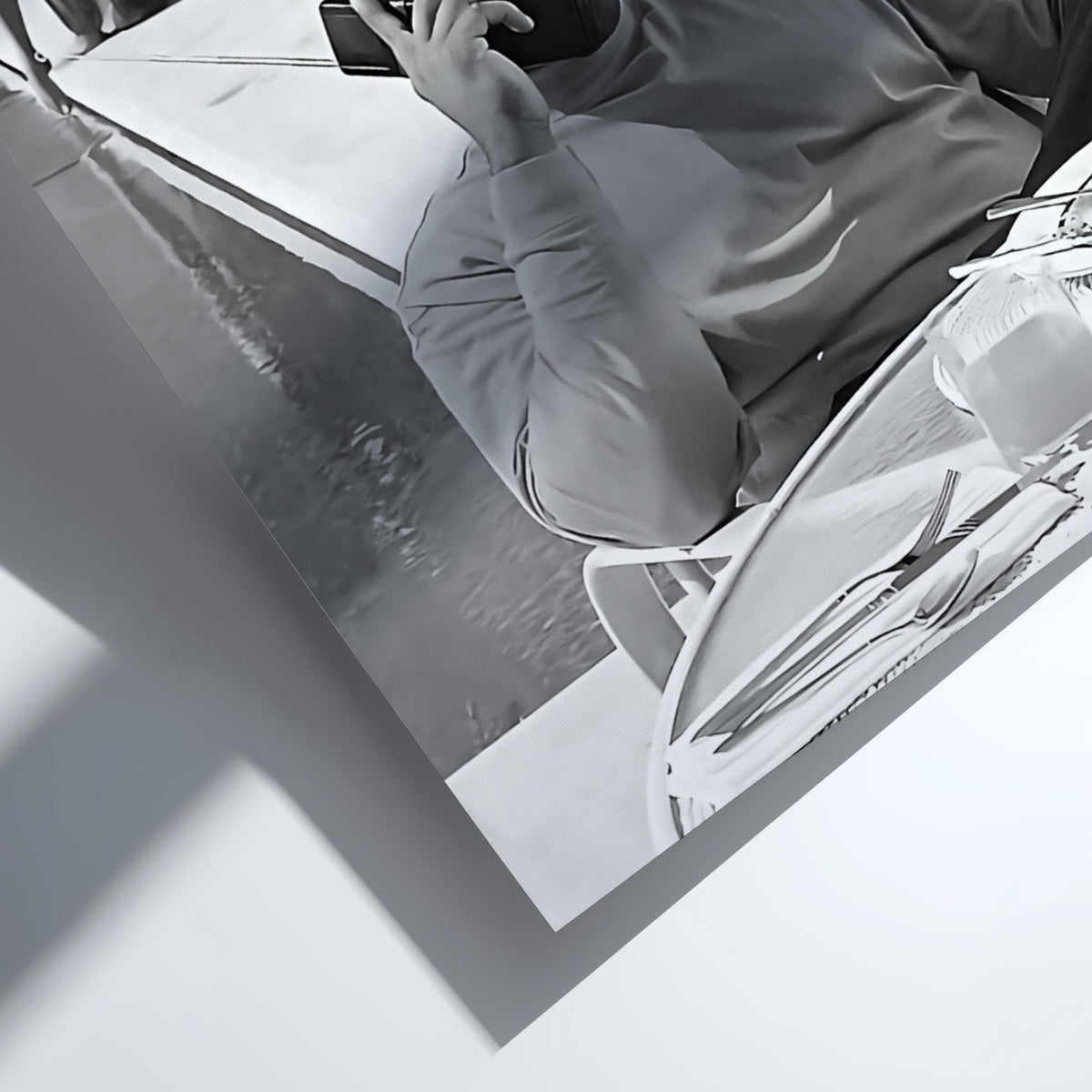 Poolside Phone Call Man Poster | Black and White Photography Print | Vintage Luxury Lifestyle Wall Art | Retro Summer Decor