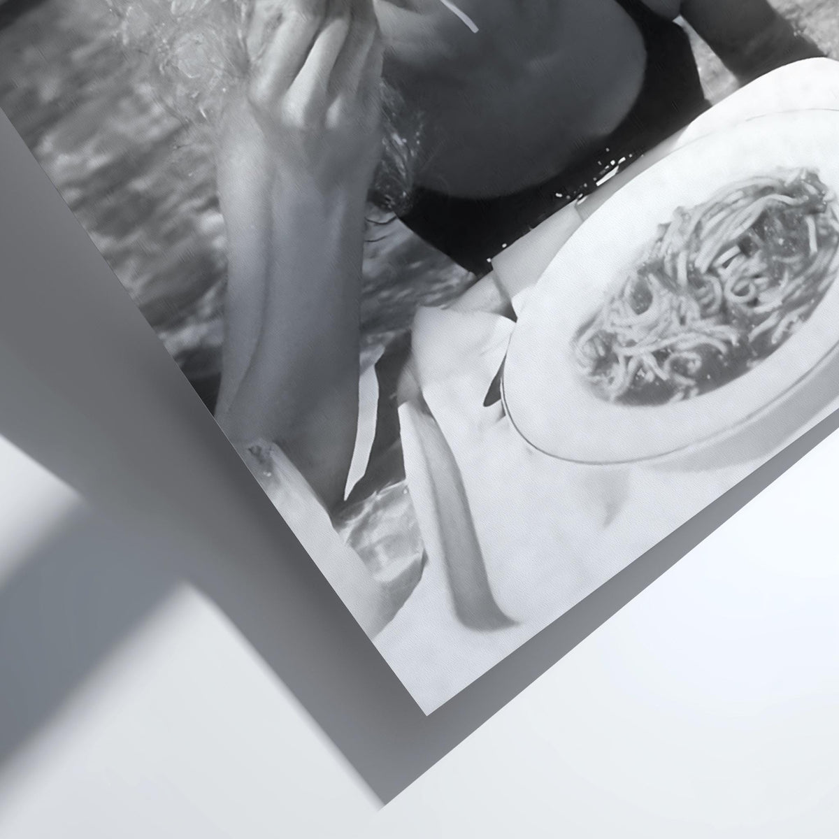 Poolside Spaghetti Diva Poster | Black and White Photography Print | Vintage Summer Wall Art | Retro Glamour Lifestyle Decor