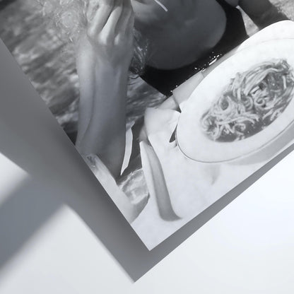 Poolside Spaghetti Diva Poster | Black and White Photography Print | Vintage Summer Wall Art | Retro Glamour Lifestyle Decor