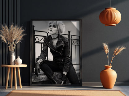 Punk Style Street Portrait Poster | Black and White Photography Print | Vintage Urban Wall Art | Retro Alternative Fashion Decor