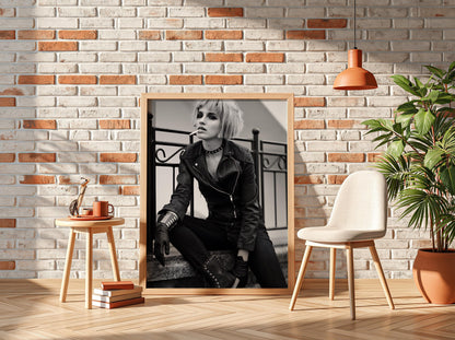 Punk Style Street Portrait Poster | Black and White Photography Print | Vintage Urban Wall Art | Retro Alternative Fashion Decor