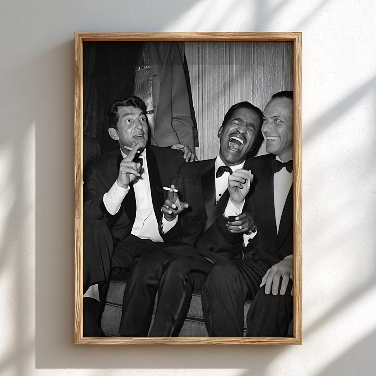 Vintage Tuxedo Friends Laughing Poster | Black and White Photography Print | Retro Classic Style Wall Art | Elegant Lifestyle Decor