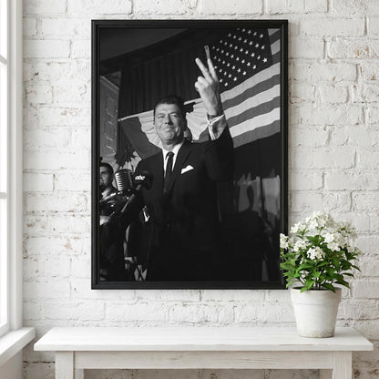 Historic Flag Rally Poster | Black and White Photography Print | Vintage Political History Wall Art | Retro Documentary Decor