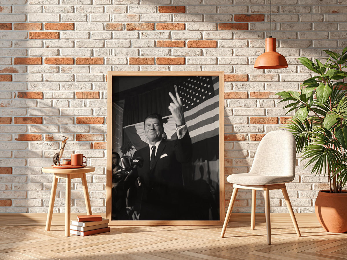 Historic Flag Rally Poster | Black and White Photography Print | Vintage Political History Wall Art | Retro Documentary Decor