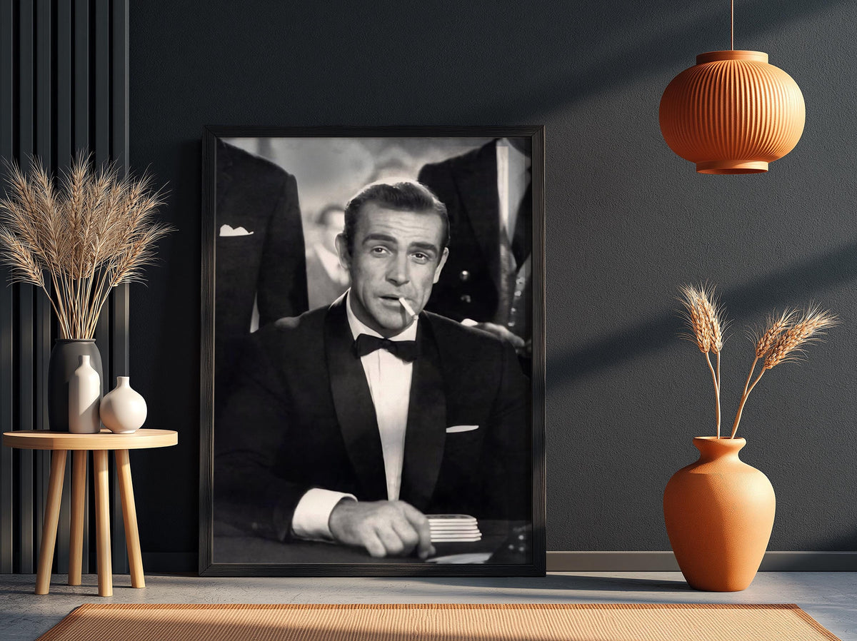Casino Table Portrait Poster | Black and White Photography Print | Vintage Luxury Wall Art | Retro Classic Lifestyle Decor