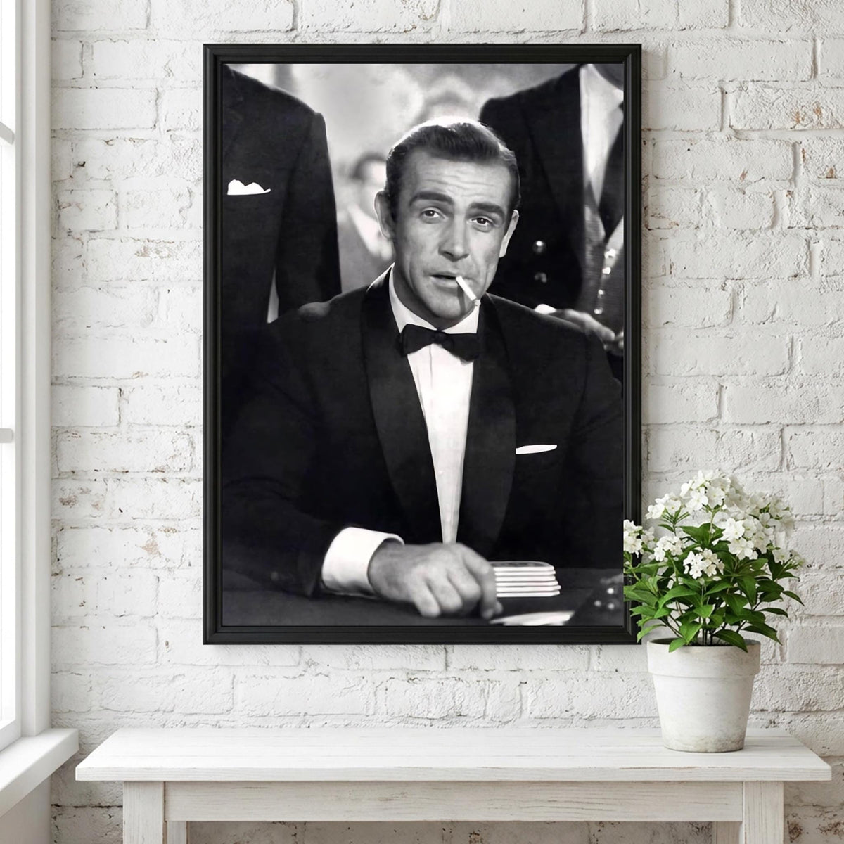 Casino Table Portrait Poster | Black and White Photography Print | Vintage Luxury Wall Art | Retro Classic Lifestyle Decor