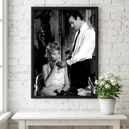 Cigarette Light Portrait Poster | Black and White Photography Print | Vintage Gentleman Wall Art | Retro Classic Lifestyle Decor