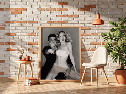 Elegant Couple City Scene Poster | Black and White Photography Print | Vintage Romance Wall Art | Retro Urban Lifestyle Decor