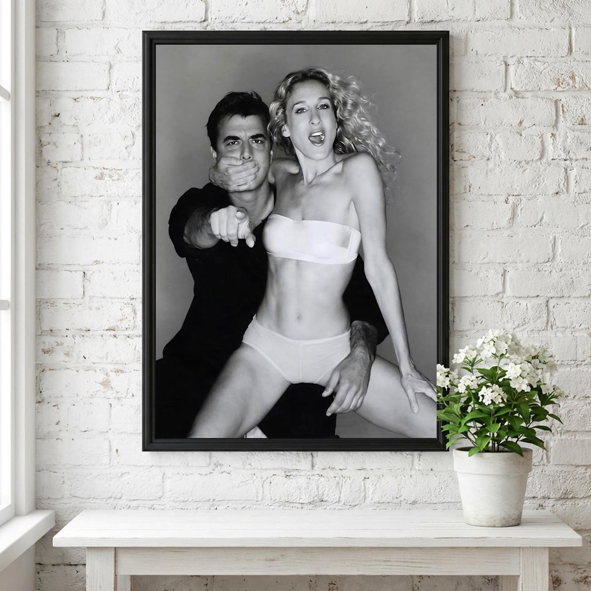 Elegant Couple City Scene Poster | Black and White Photography Print | Vintage Romance Wall Art | Retro Urban Lifestyle Decor