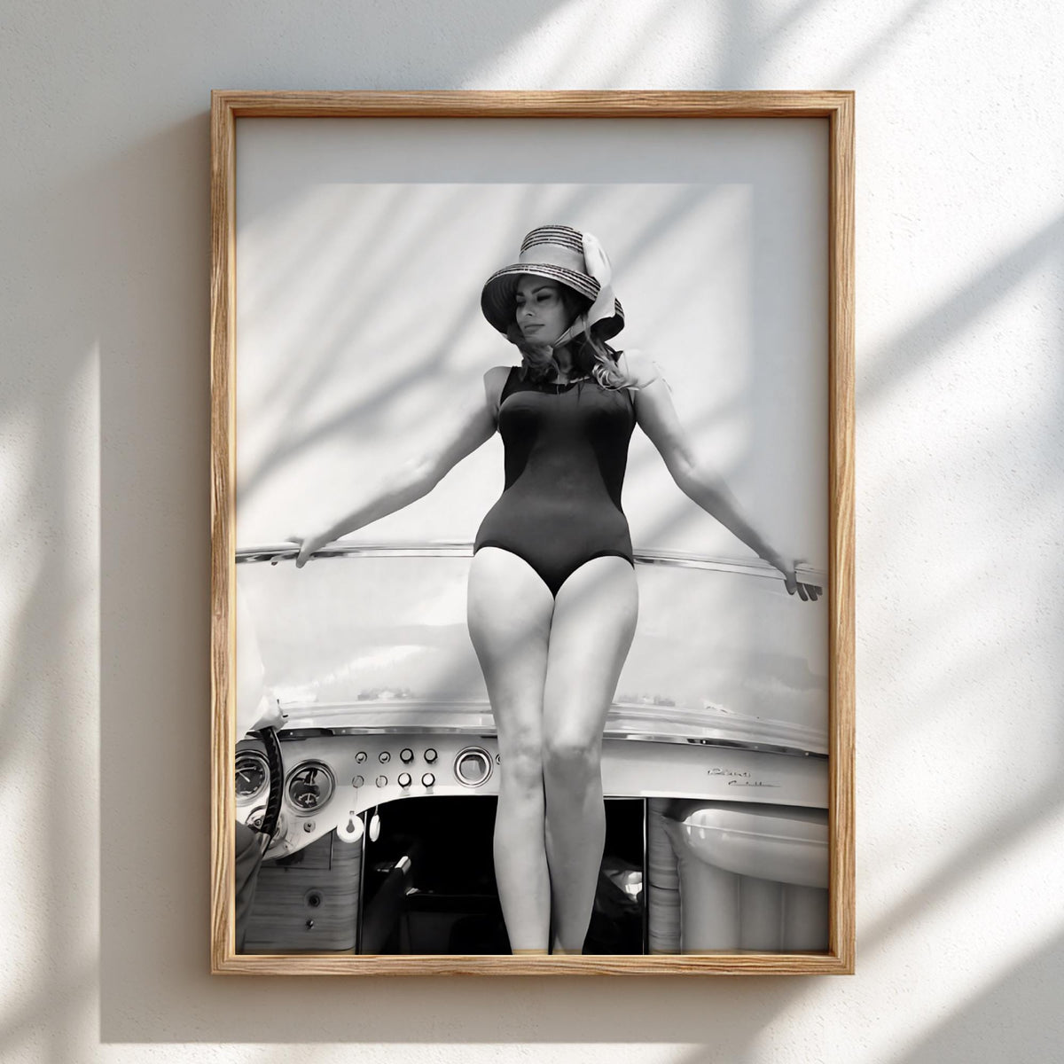 Vintage Yacht Portrait Poster | Black and White Photography Print | Retro Luxury Coastal Wall Art | Classic Lifestyle Decor
