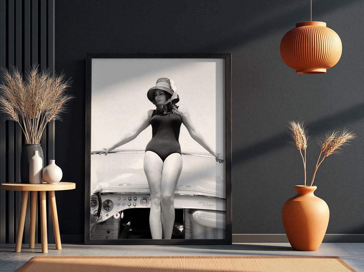 Vintage Yacht Portrait Poster | Black and White Photography Print | Retro Luxury Coastal Wall Art | Classic Lifestyle Decor