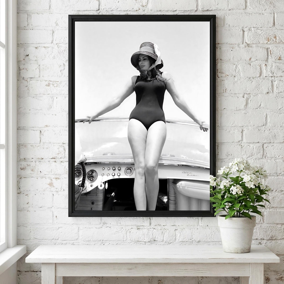 Vintage Yacht Portrait Poster | Black and White Photography Print | Retro Luxury Coastal Wall Art | Classic Lifestyle Decor