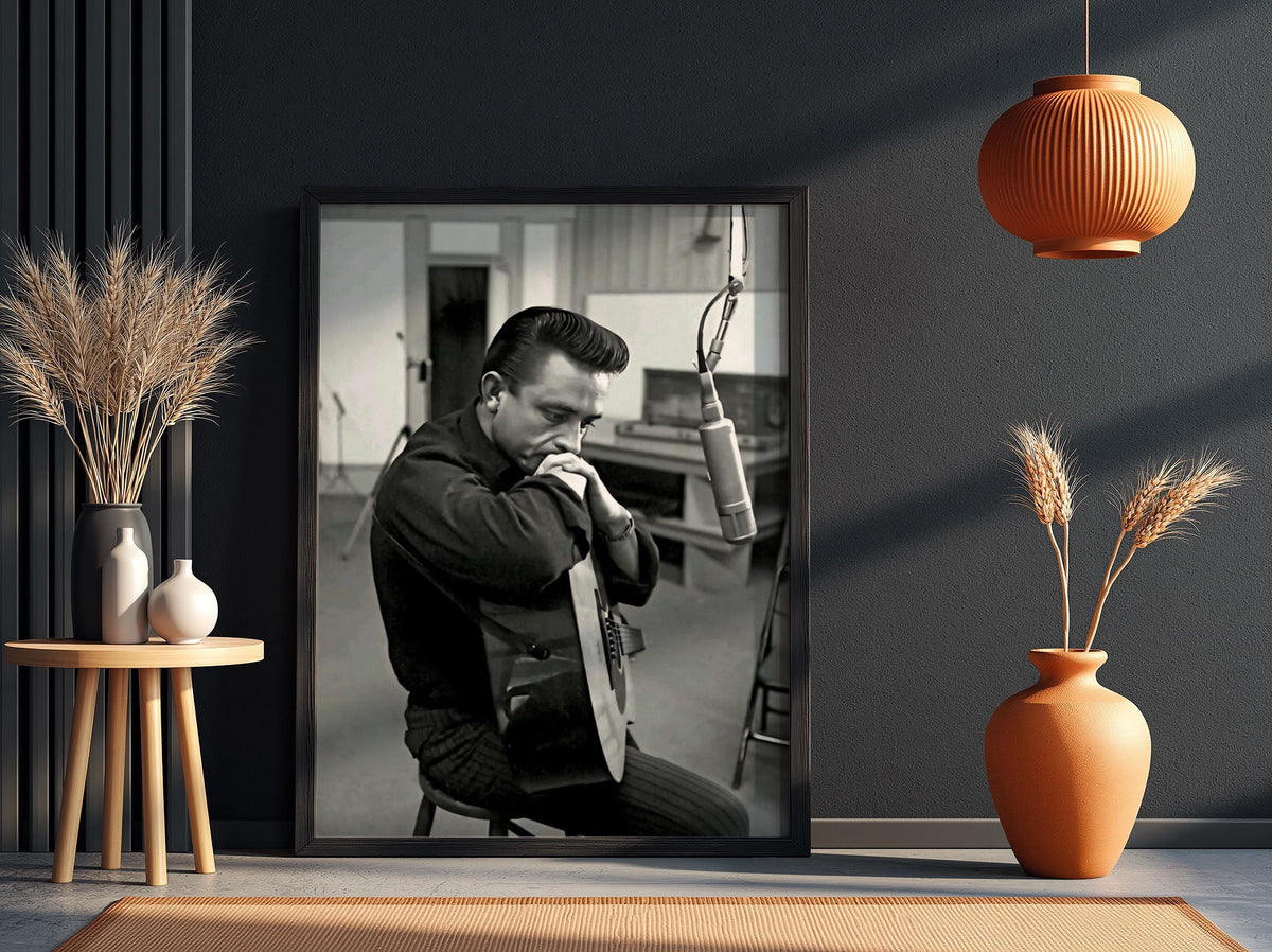 Country Music Recording Studio Poster | Black and White Photography Print | Vintage Music Wall Art | Retro Americana Decor