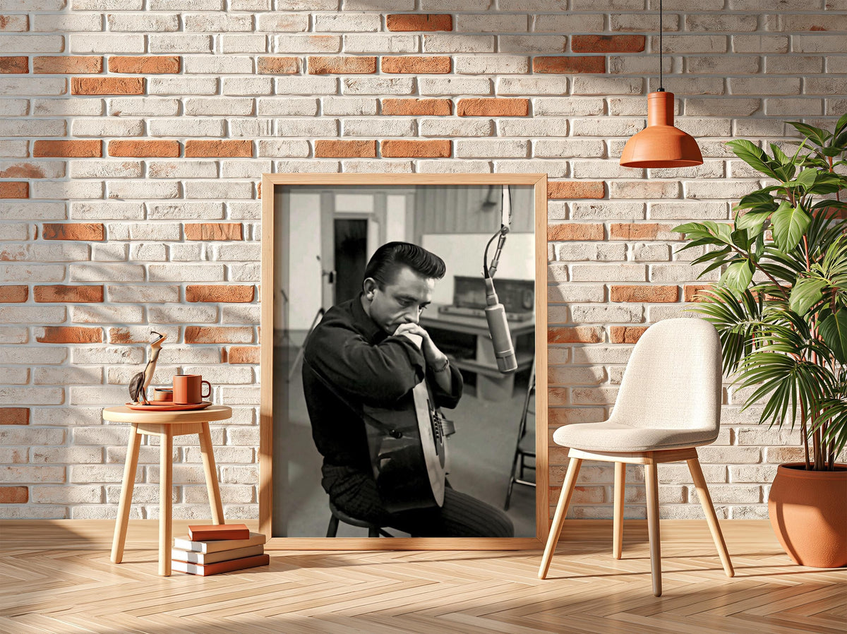 Country Music Recording Studio Poster | Black and White Photography Print | Vintage Music Wall Art | Retro Americana Decor
