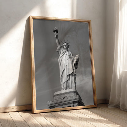 Statue Of Liberty Torch Poster | Black and White Photography Print | Vintage New York Wall Art | Retro Travel Decor
