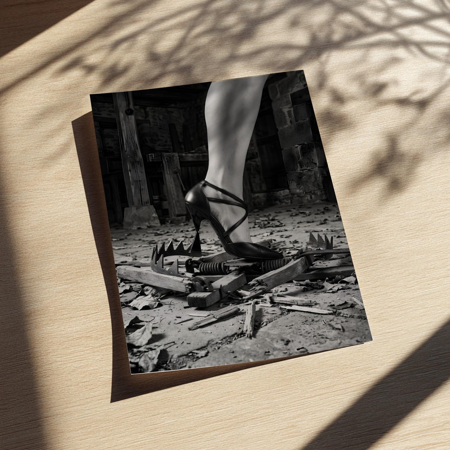 Overcoming Obstacles Print | High Heel Crushing Trap Poster | Black and White Motivational Art | Fearless Boss Lady Decor