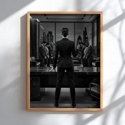 Boss Lady CEO Print | Female Leadership Wall Art | Corporate Power Poster | Black and White Modern Office Decor