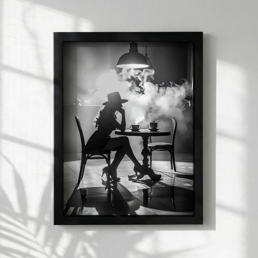 Vinyl Spin Black & White Minimalist Music Wall Art | Modern Retro Audio Decor | Record Player Aesthetic Poster Print