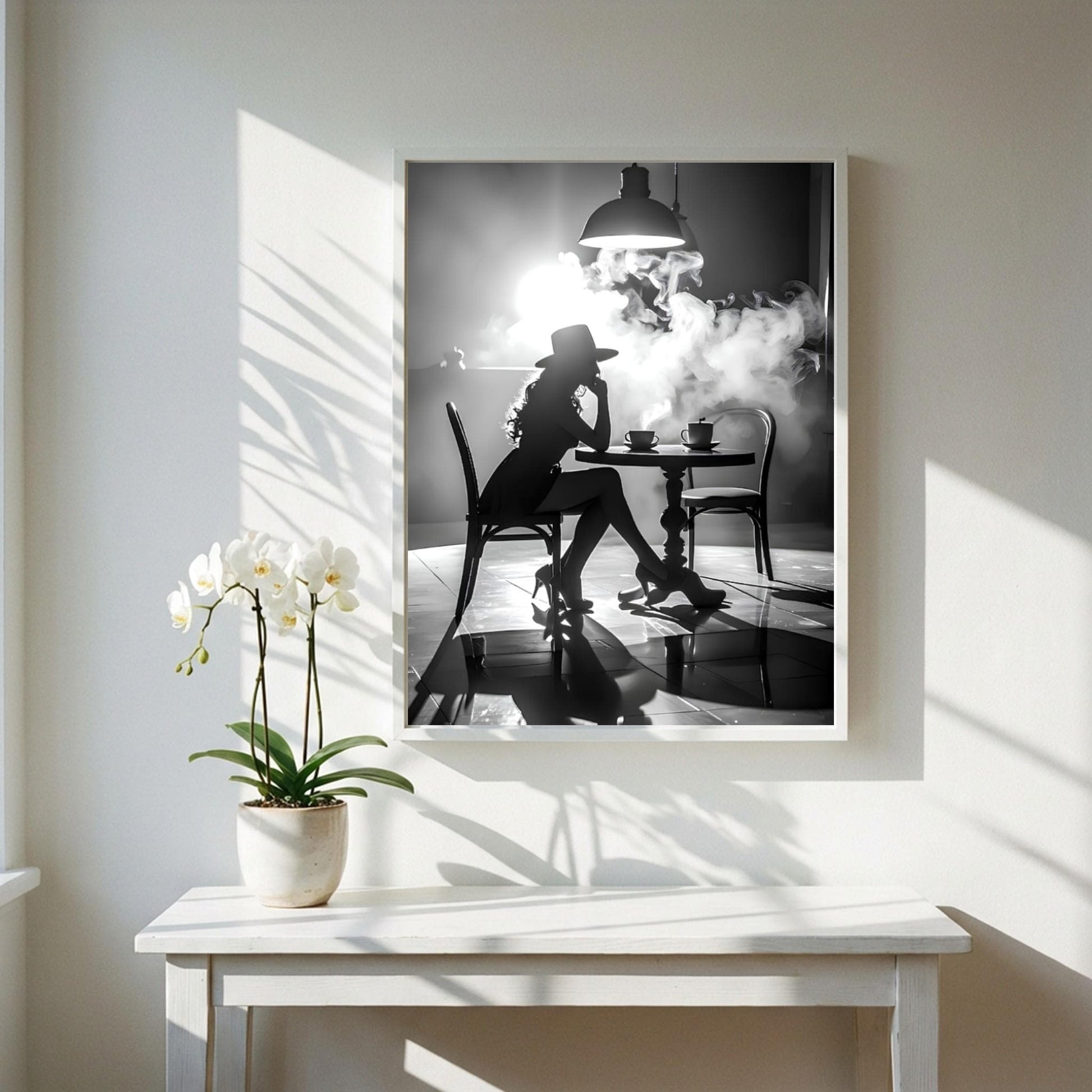 Vinyl Spin Black & White Minimalist Music Wall Art | Modern Retro Audio Decor | Record Player Aesthetic Poster Print